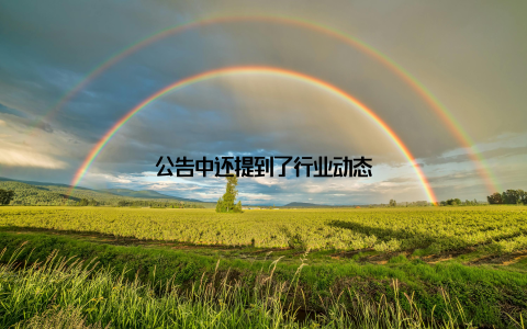 公告中还提到了行业动态